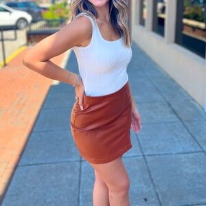 Shinestar Faux Leather Mini Skirt